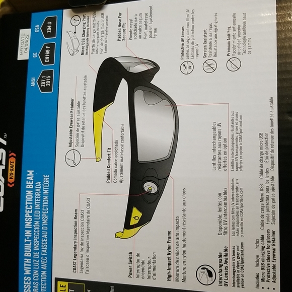 Safety glass with inspection light - Picture 2 of 9